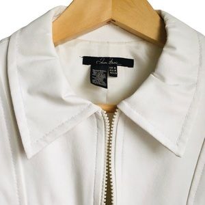 Zara Faux leather Short White Jacket